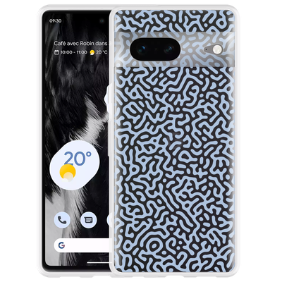 Cazy Hoesje geschikt voor Google Pixel 7 - Blauwe Doodle