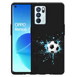 Hoesje Zwart geschikt voor Oppo Reno6 Pro 5G - Soccer Ball