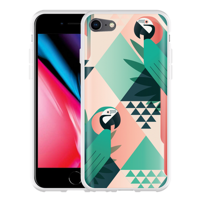 Cazy Hoesje geschikt voor iPhone 8 - Exotic Trendy Parrot