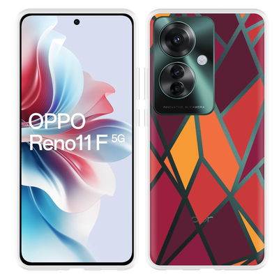 Cazy Hoesje geschikt voor Oppo Reno11 F Colorful Triangles