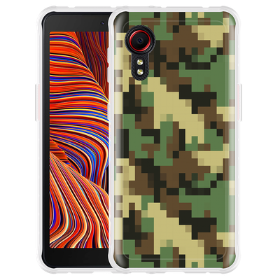 Cazy Hoesje geschikt voor Samsung Galaxy Xcover 5 - Pixel Camouflage