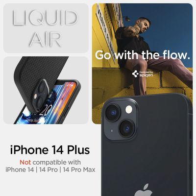 Spigen Liquid Air geschikt voor Apple iPhone 14 Plus Telefoonhoesje - Zwart