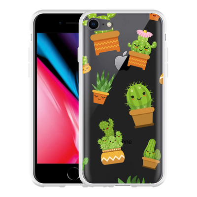 Cazy Hoesje geschikt voor iPhone 8 - Happy Cactus