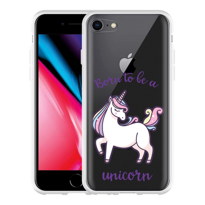 Cazy Hoesje geschikt voor iPhone 8 - Born to be a Unicorn