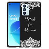 Hoesje Zwart geschikt voor Oppo Reno6 Pro 5G - Made for queens