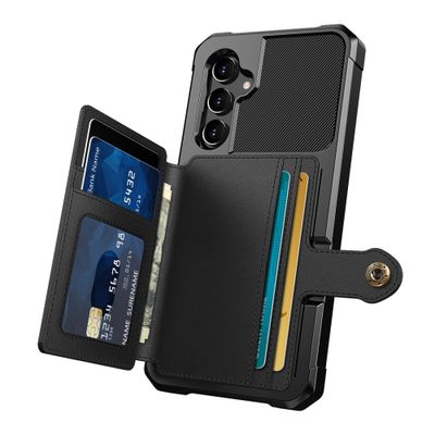 Cazy Magnetic Card Hoesje geschikt voor Samsung Galaxy A54 - Zwart