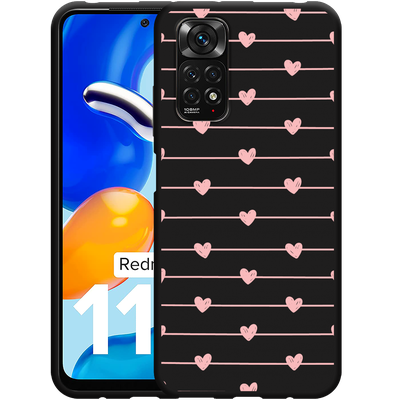 Cazy Hoesje Zwart geschikt voor Xiaomi Redmi Note 11/11S - Pink Love