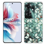 Hoesje geschikt voor Oppo Reno11 F Groen Hexagon Marmer