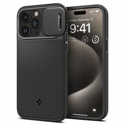 Spigen Hoesje geschikt voor iPhone 15 Pro Max - Optik Armor MagFit - Zwart