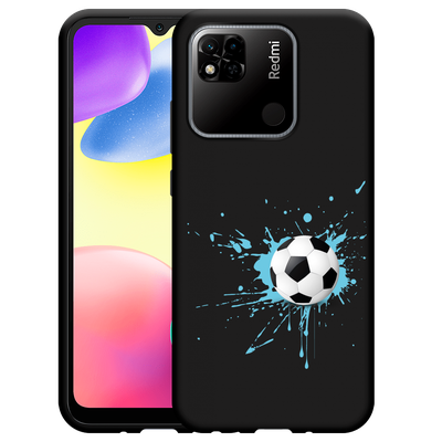 Cazy Hoesje Zwart geschikt voor Xiaomi Redmi 10A - Soccer Ball