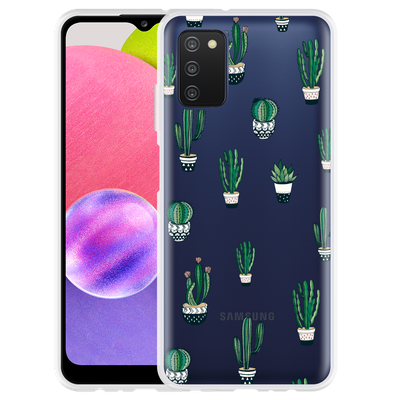 Cazy Hoesje geschikt voor Samsung Galaxy A03s - Green Cactus