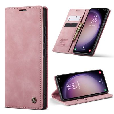 Samsung Galaxy S23+ Hoesje - CASEME Retro Telefoonhoesje met Portemonnee - Roze