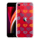 Hoesje geschikt voor iPhone SE 2020 - Doodle hearts