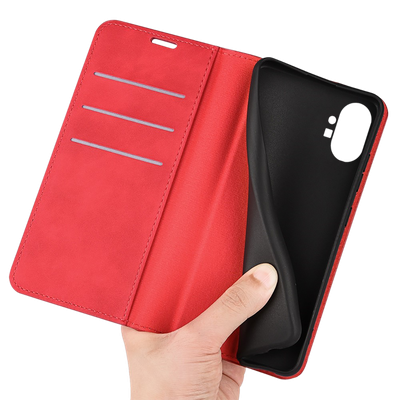 Cazy Wallet Magnetic Hoesje geschikt voor Nothing Phone (1) - Rood