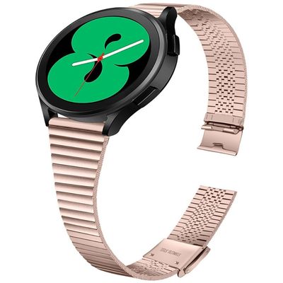 Cazy Bandje geschikt voor Huawei Watch GT 2 Pro - Metalen Texture Horlogebandje - Rose Goud