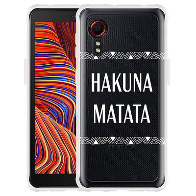 Cazy Hoesje geschikt voor Samsung Galaxy Xcover 5 - Hakuna Matata white