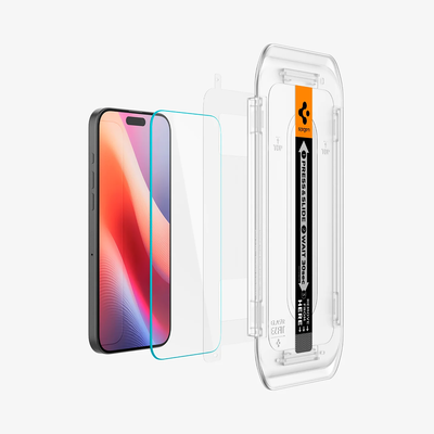 Spigen Screenprotector geschikt voor iPhone 16 Pro - Tempered Glas met Montage 2 stuks - Transparant