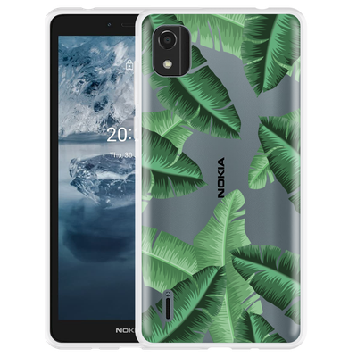 Cazy Hoesje geschikt voor Nokia C2 2nd Edition - Palm Leaves
