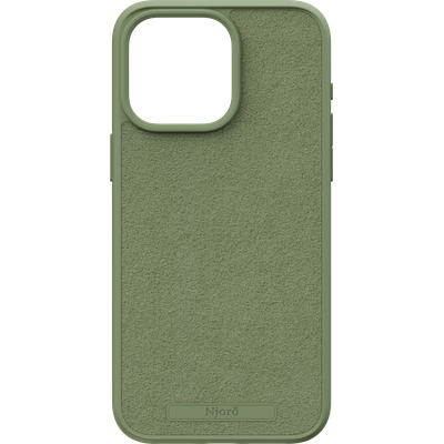 Njord Collections Suede Comfort+ Hoesje geschikt voor iPhone 15 Pro Max - 2M valbescherming - Gerecycled / Duurzaam materiaal - Olive