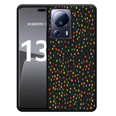 Cazy Hoesje Zwart geschikt voor Xiaomi 13 Lite Happy Dots