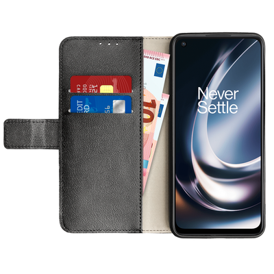 Cazy Hoesje geschikt voor OnePlus Nord CE 2 Lite - Bookcase Classic met Pasjeshouder - Zwart