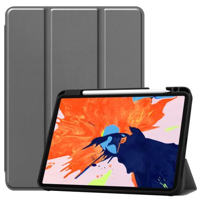 Cazy TriFold Hoes met Penhouder geschikt voor iPad Pro 12.9 2020 (4th Gen) - Grijs