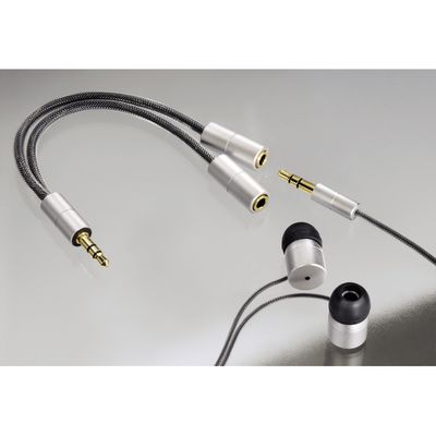 Hama Aluline Audio Splitter Adapter - 3,5mm Jack Plug naar 2 x 3,5mm Socket - Zilver