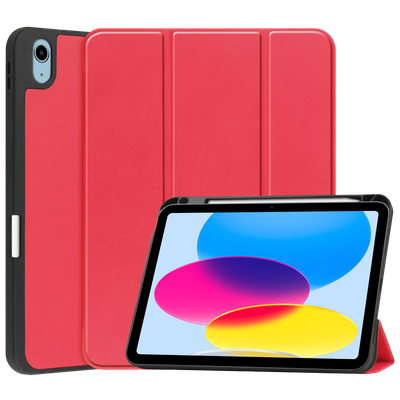 Cazy TriFold Hoes met Penhouder geschikt voor iPad 2022 (10th Gen) - Rood