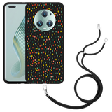 Hoesje met koord Zwart geschikt voor Honor Magic5 Pro Happy Dots