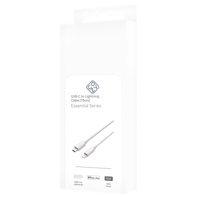 Cazy USB-C naar Lightning Kabel - MFI gecertificeerd - 75cm - Wit