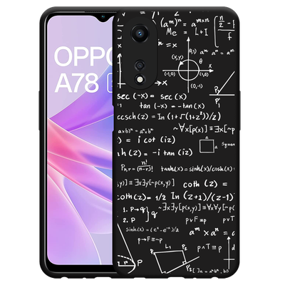 Cazy Hoesje Zwart geschikt voor Oppo A78 5G Wiskunde Wit