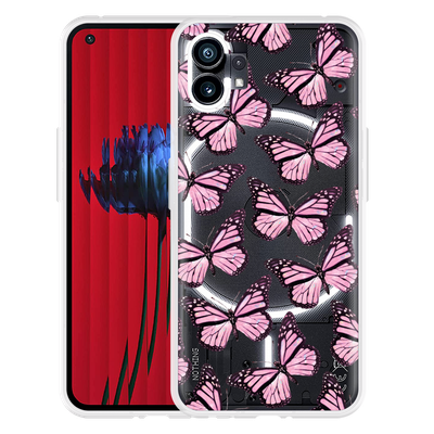 Cazy Hoesje geschikt voor Nothing Phone (1) - Roze Vlinders