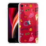Hoesje geschikt voor iPhone SE 2020 - Summer Flamingo