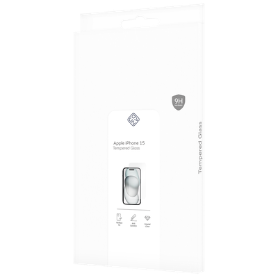 Cazy Tempered Glass Screen Protector geschikt voor iPhone 15 - Transparant