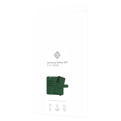 Cazy Uitneembare 2-in-1 Bookcase geschikt voor Samsung Galaxy S24 - Magnetische Backcover - Hoesje met Pasjeshouder - Groen