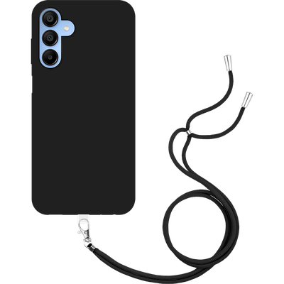 Just in Case Samsung Galaxy A15 / A15 5G - Soft TPU Case with Necklace Strap - Black