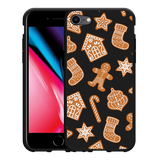 Hoesje Zwart geschikt voor iPhone SE 2020 - Christmas Cookies