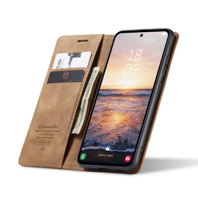 Samsung Galaxy A54 Hoesje - CASEME Retro Telefoonhoesje met Portemonnee - Bruin