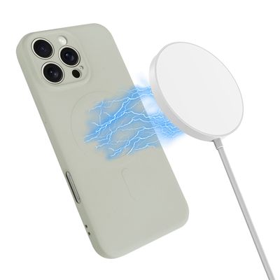 Cazy Soft Color TPU Hoesje geschikt voor iPhone 16 Pro Max - met Magnetische Ring - geschikt voor Magsafe - Ivory