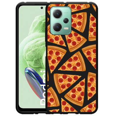 Cazy Hoesje Zwart geschikt voor Xiaomi Redmi Note 12 Pizza Party