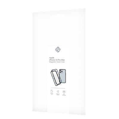 Cazy Magnetisch Hoesje geschikt voor iPhone 15 Pro Max - Metalen Frame met Gehard Glas en Ingebouwde Screenprotector - Zwart