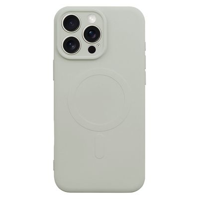 Cazy Soft Color TPU Hoesje geschikt voor iPhone 16 Pro Max - met Magnetische Ring - geschikt voor Magsafe - Ivory