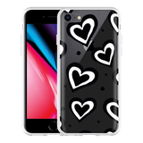 Hoesje geschikt voor iPhone 8 - Watercolor Hearts