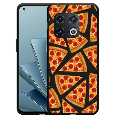 Cazy Hoesje Zwart geschikt voor OnePlus 10 Pro - Pizza Party