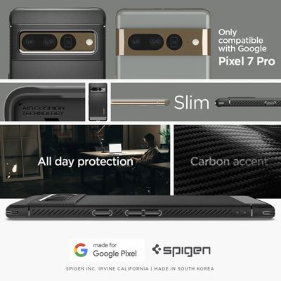 Google Pixel 7 Pro Hoesje - Spigen Rugged Armor Case - Zwart