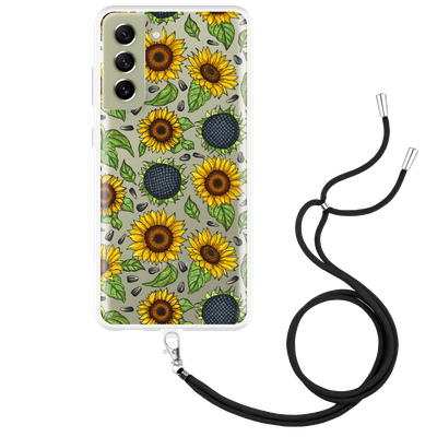Cazy Hoesje met Koord geschikt voor Samsung Galaxy S21 FE - Sunflowers