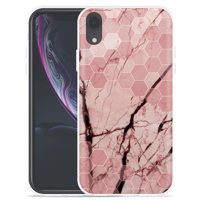 Cazy Hoesje geschikt voor iPhone Xr - Pink Marble