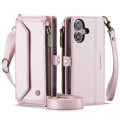 Caseme Case iPhone 16 - Crossbody Wallet Case - Pink