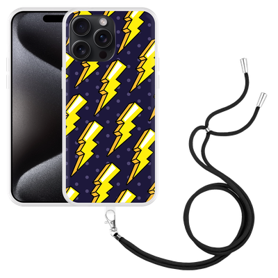 Cazy Hoesje met koord geschikt voor iPhone 15 Pro Max Pop Art Lightning