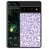 Hardcase Hoesje geschikt voor Google Pixel 6 Pro Abstracte Paarse Bloemen